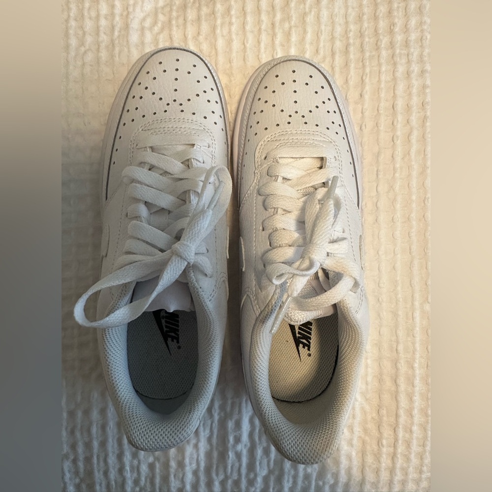 Nike Women’s White Perforated Low-Top Sneakers - Picture 1 of 4